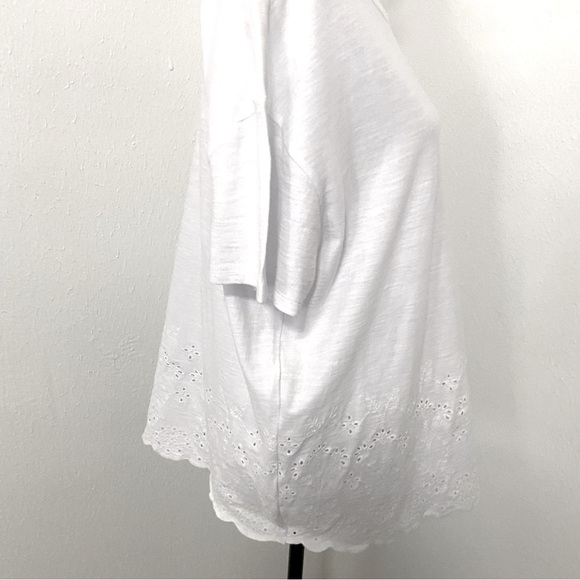 Time and Tru Women's Plus Eyelet T-Shirt White Size XXL (20) Lightweight NWT - Picture 5 of 9